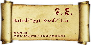 Halmágyi Rozália névjegykártya
